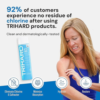 TRIHARD Chlorine Removal Body Wash, Protects and Hydrates Sensitive Skin from Pool and Ocean, Pool Essentials for Post Swim Chlorine Skin Protection (Pack of 2)