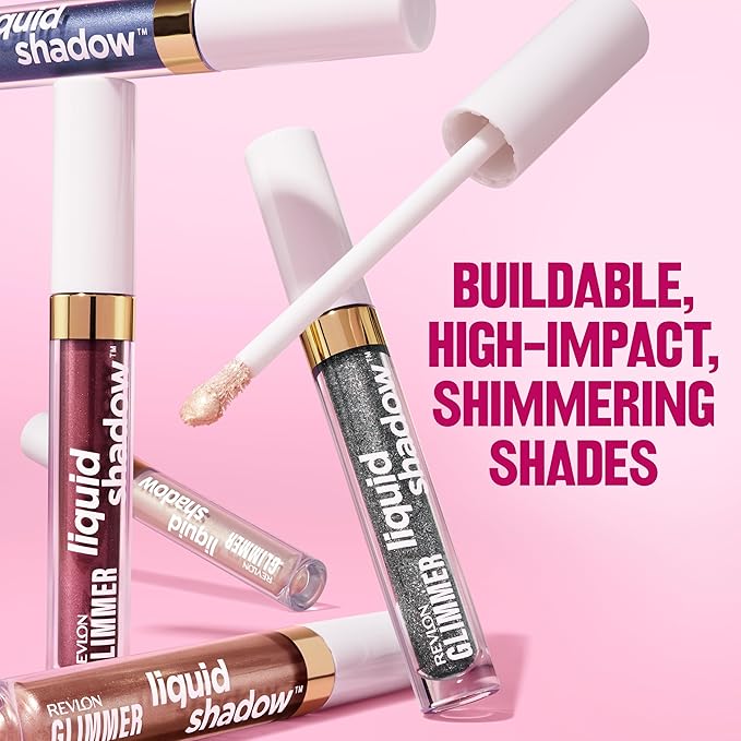 REVLON Glimmer Liquid Shadow, Smudge-Proof Shimmer Eyeshadow Makeup, Long Lasting, High Pigment, 207 Once in a Blue Moon