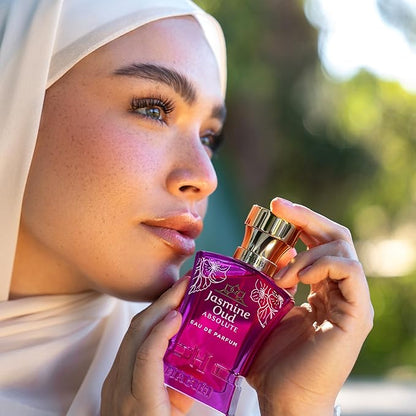 H HABIBI Jasmine Oud Absolute Arabian Perfume for Women - 2.5 oz (75ML) Long Lasting Women's Fragrances, Woody Floral Scent with Leather, Rose & Oud Notes