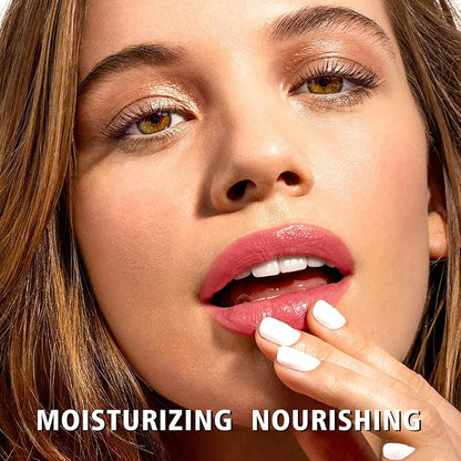 MAKI YIKA Moisture Pink Lipstick for Women Hydrate Lip Balm for Dry Cracked Lips Weightless Glossy Lip Color Juicy Finish,MA058 Nude Pink