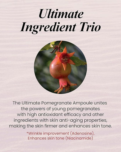 Sooryehan Ultimate Pomegranate Ampoule gift Set (55 ml/1.86 fl oz) - Skin Elasticity, Reduced Wrinkles & Skin Tone Improvement by LG Beauty. Collagen, Elastin, Vitamin C, Propolis,