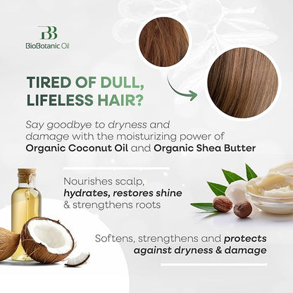 Bio Botanic Oil Range – Magic Conditioner for Colored, Dry & Damaged Hair with Organic Coconut Oil & Shea Butter, SLS-Free Deep Moisture & Repair in Just 3 Minutes, Nourishes & Protects Color
