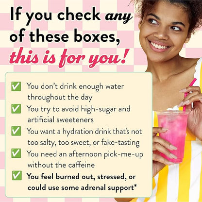 Legendairy Milk She’s Thirsty – Strawberry Lemonade, Hydration Packets | Cortisol Supplement for Stress Relief & Adrenal Support | Coconut Water Electrolytes Powder, No Sugar Added 18 ct
