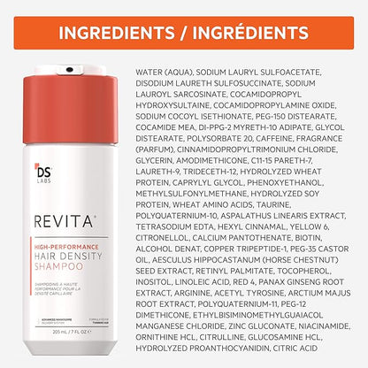 DS Labs Revita Shampoo & Conditioner Kit, 205 mL - Two-Step Scalp Care System for Fuller-Looking, Volumized Hair, Lightweight Hydration, Sulfate & Silicone Free, Color Safe, For Men & Women