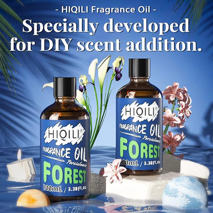 HIQILI Forest Essential Oil Mild Freshing Fragrance Oil for Diffuser Body Massage Candle Soap Perfume Lotion Making 3.38 Fl Oz Halloween Thanksgiving