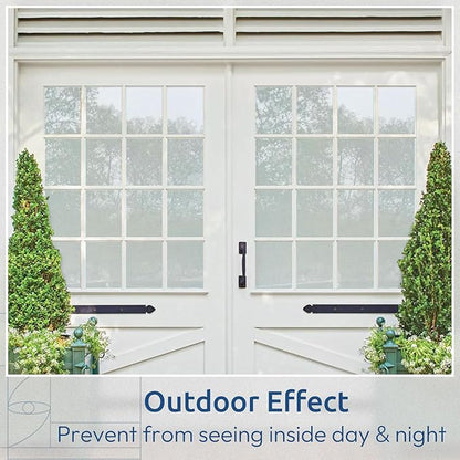 rabbitgoo Window Privacy Film, Non-Adhesive Frosted Glass Window Film for Bathroom, Static Cling Heat Blocking Stickers for Home Indoor Opaque Frosting Coverings House Tint, Matte White 17.5" x 157"