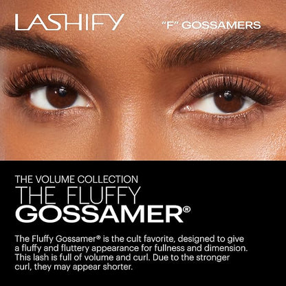 Lashify Fluffy 16mm Gossamer DIY Eyelash Extensions Refill, Chocolate Color, Easy False Lashes To Add Fullness and Dimension