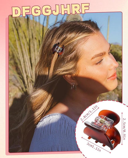 Claw Hair Clips Jaw Clamps - 12PCS Small Hair Claw Jaw Clamp for Thin Hair Styling Accessories Classic Hair Clamp for Women Girls(Solid color#1)