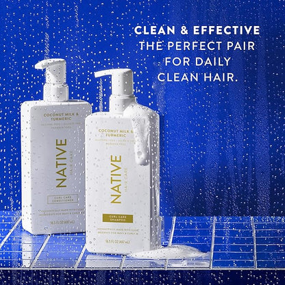 Native Coconut & Turmeric Shampoo and Conditioner Contain Naturally Derived Ingredients | All Hair Types, Color & Treated, Fine to Dry Damaged, Sulfate & Dye Free - 2-Pack