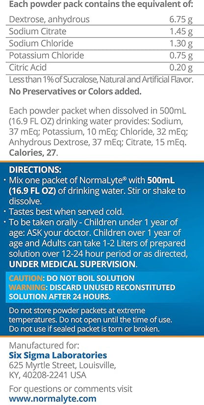NormaLyte Apple - FSA Eligible Electrolyte Powder Packets | Clinically Studied Electrolyte Drink Mix | 6 Count Effective Hydration Sticks
