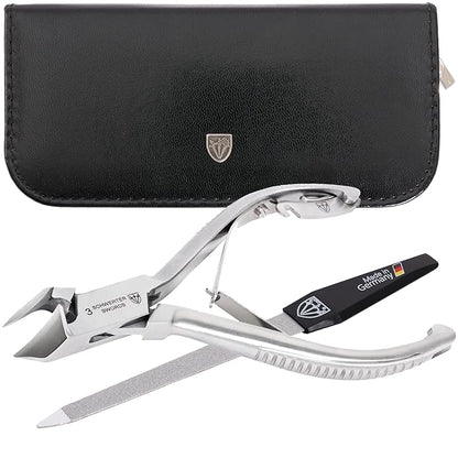 3 Swords Germany - Brand Quality Professional Toe Nail Nipper Clipper Set Stainless Steel Wave Nipper, Head Cutter, Nail File with case for ingrown Toe Nails, Manicure Pedicure by 3 Swords (196)