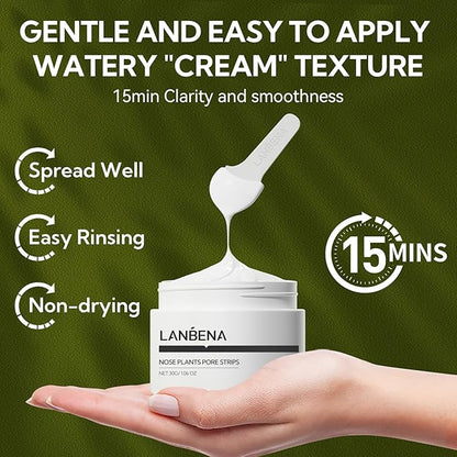 LANBENA Blackhead Remover, Nose Pore Strips for Blackheads, Black Head Remover Mask for Face, Puntos Negros, 30g+60pcs paper