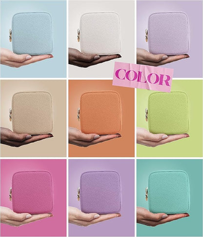 Embla Cosmetic Bag - Makeup Bag Travel Pouch, Toiletry Bags Cute Makeup Organizer, Nylon Zipper Pouches, Lemon Coin Purse, Storage Bag Cosmetics Organizer, Make up bags Mini, Small, Large, Womens