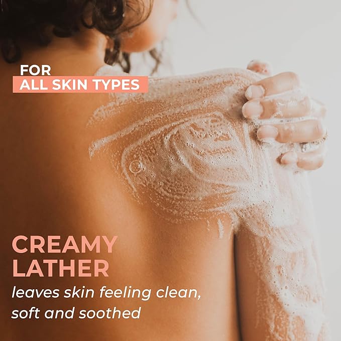 Vanilla Coconut Shower Gel Body Wash - USA Made with Organic & Natural Ingredients, Moisturizing Cleansing Gel for Women, Gentle & Non Toxic Daily Wash for Sensitive Skin, Clean Body Soap Liquid