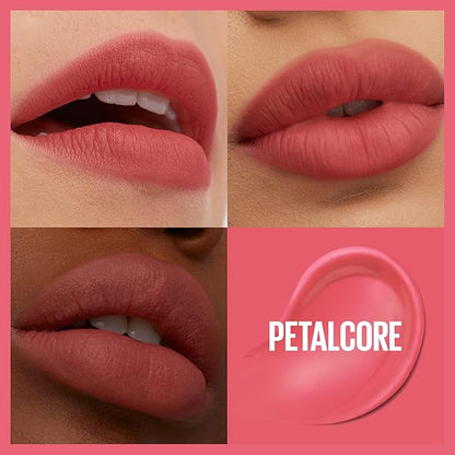 MAYBELLINE Super Stay Teddy Lip Tint, Long Lasting Matte Lipstick For Up To 12HR Wear, Petalcore, 1 Count