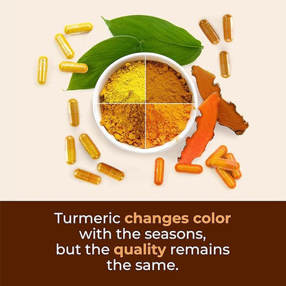 Turmeric Curcumin Supplement with Black Pepper Extract - High Potency Organic Turmeric 1200mg & 95% Curcuminoids for Joint & Digestive Health - Joint Support Supplement - 60 Vegan Curcuma Capsules
