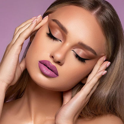 Purple Pink Lipstick Matte for Women Super Stay Long Lasting Lipstick Smudge Proof No Transfer Liquid Lipsticks Cruelty Free Lip Makeup, DM21 Pearl purple