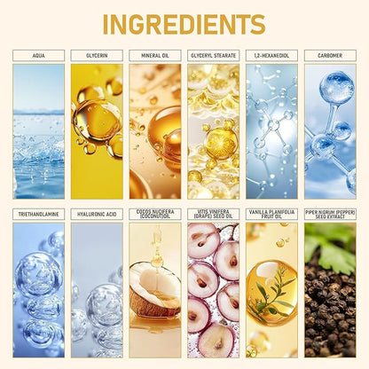 Champagne Body Firming Cream,Lift Body Creme,Skin Moisturizer Tightens,Anti Aging Firming Lotion,Hydrating Legs and Arms 8 Fl oz (1Pcs,Vanilla)