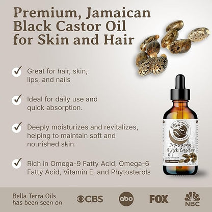 Bella Terra Oils Pure Black Castor Oil for Hair & Skin – 1gallon, Fortifying & Moisturizing, Shine, Hydrate