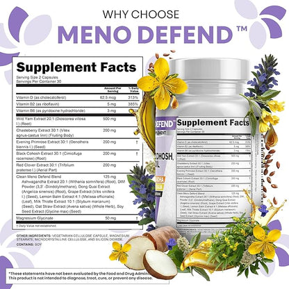 Clean Nutra Wild Yam Root Capsules with Red Clover Black Cohosh Evening Primrose Oil Chasteberry Dong Quai DIM Ashwagandha Grape Seed Extract Milk Thistle Lemon Balm and more Hormone Balance For Women
