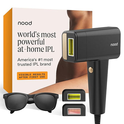 Nood™ Flasher Pro — IPL Laser Hair Removal Device & Anti-Aging Red Light Therapy for Women & Men — Pain-free & Permanent, Visible Results After First Use & Works Everywhere Hair Grows — Matte Black