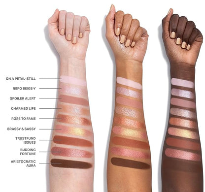 Morphe Rich & Foiled Artistry Palette - 9-Pan Metallic Eye Makeup Palette with Luxe Mattes, Shimmers, and Foil-Finishes - Mauve & Pink Colors with Luminous Shine - Rose to Fame (0.35 oz)