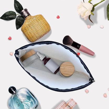 Pink Ribbons Cosmetic Bag Mini Portable Travel Toiletry Bag Organizer Makeup Brushes Aesthetic Accessories Waterproof Storage Bag for Women