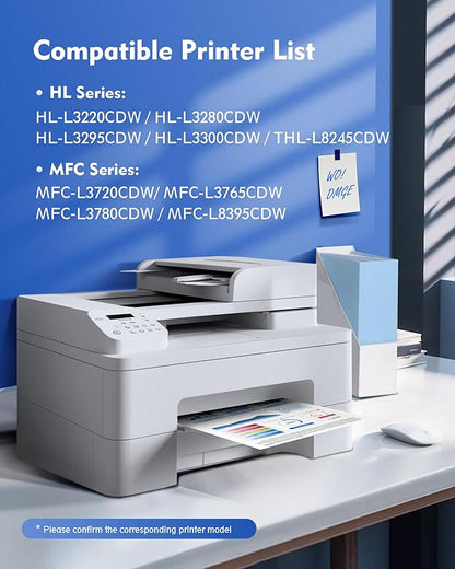 TN229 TN229XL Toner 4 Pack Compatible with Brother MFC-L3780CDW MFC-L3720CDW HL-L3280CDW HL-L3295CDW Printers