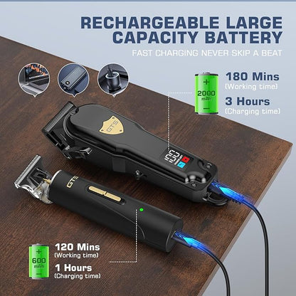 GTSPro Hair Clippers for Men, Clippers and Trimmers Set, Barber Clippers, Electric Hair Trimmer with Box, Gifts for Men Black