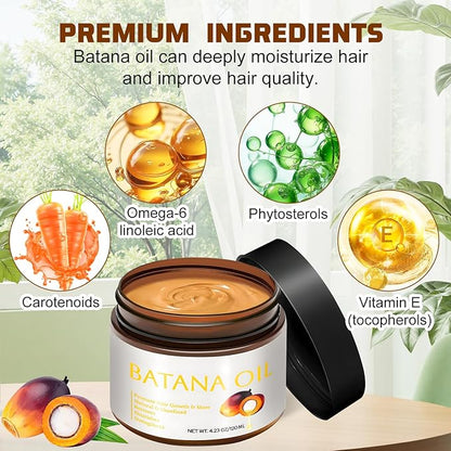 100% Natural Raw Batana Oil for Hair Growth,Dr Sebi Hair Growth Oil From Honduras,Unrefined Hair Oil,Natural and Pure,Prevents Hair Loss and Promotes Hair Thickness for Men and Women（2 Bottles）
