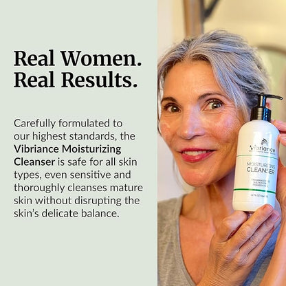 Vibriance Moisturizing Cleanser, Oil-to-Foam Face Wash with Niacinamide, Shea Butter for Mature Skin - Hydrating Gentle Facial Cleanser, Sensitive Face Wash, Sulfate-Free, 12 fl oz