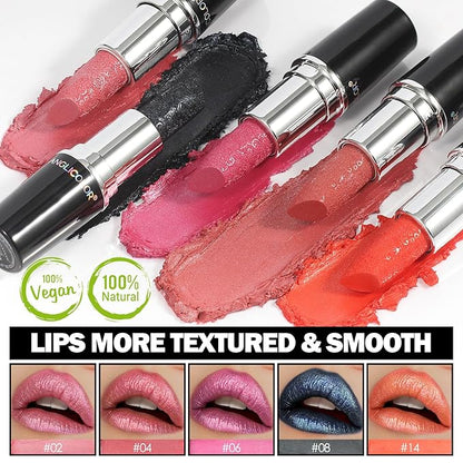 Anglicolor Glitter Metallic Pink Lipstick,High Impact Lipcolor,Lightweight Hydrating Formula Smooth and Non-Sticky,Rose Lipstick For Women,Full-Coverage Lip Makeup (04 BLUSH WINES, 4g)