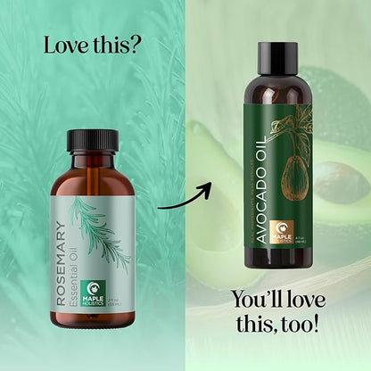 Pure Rosemary Oil for Hair Care - Volumizing Aromatherapy Rosemary Essential Oil for Diffuser Plus Hair Skin and Nail Care - Nourishing Oil for Enhanced Shine and Dry Scalp Care (2oz)