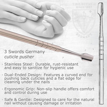 3 Swords Germany - brand quality, professional CUTICLE PUSHER, CUTICLE KNIFE, NAIL CLEANER, stainless steel, extra sharp, manicure pedicure nail care by 3 Swords Germany (7940)