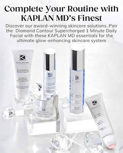 KAPLAN MD Diamond Contour Supercharged 1 Minute Daily Facial - Anti-Aging Serum for Face with Exfoliating Crushed Diamonds & Fruit Enzymes - Radiant & Smooth Skin for Women of All Ages - 6.0 fl oz
