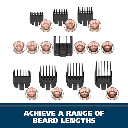 Wahl Groomsman Rechargeable Beard Trimmer kit for Mustaches, Nose Hair, and Light Detailing and Grooming with Bonus Wet/Dry Battery Nose Trimmer – Model 5622v