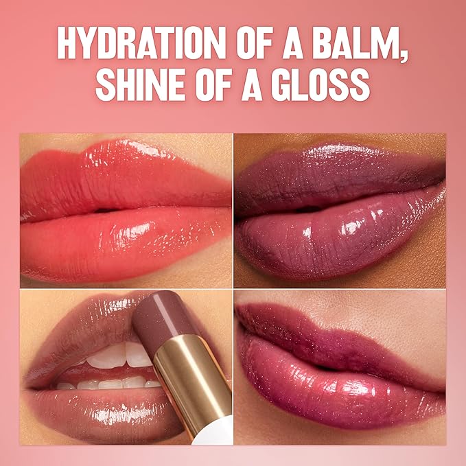 REVLON Super Lustrous Glass Shine Balm, Hydrating Tinted Lipstick, Sheer, Glossy Shiny Finish, 006 Girly Swirly, 0.11 oz