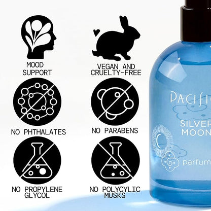 Pacifica Silver Moon Vanilla Almond Spice Perfume – Warm Gourmand Clean Fragrance for Women, 2 fl oz (Vegan & Cruelty-Free)