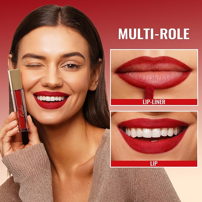 Oulac Black Lipstick for Women, Makeup Matte Liquid Lipsticks, Highly Pigmented Color Lip Stain with Creamy Formula, Long Lasting, Waterproof, Vitamin E, Vegan, Cruelty-Free, M23