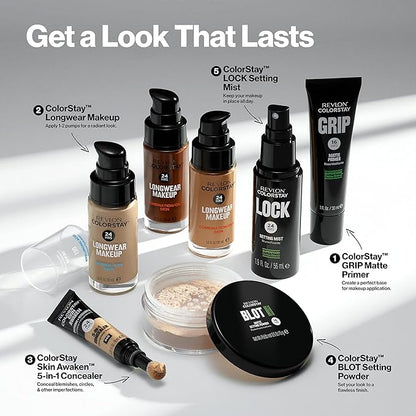 Revlon Liquid Foundation, ColorStay Face Makeup for Combination & Oily Skin, SPF 15, Medium-Full Coverage with Matte Finish, Cappuccino (410), 1.0 Oz