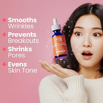 SeoulCeuticals Large 2oz Korean 20% Vitamin C Hyaluronic Acid Serum + CE Ferulic Acid - Potent Anti Aging Vit C, Anti Wrinkle K Beauty Skincare