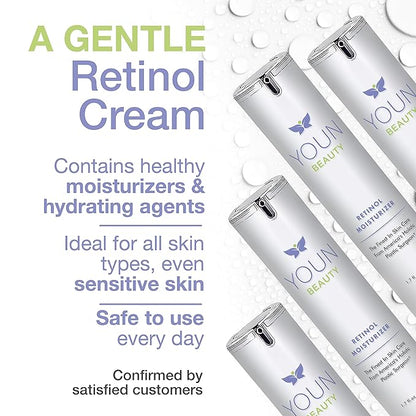 YOUN Beauty Retinol Night Cream Moisturizer for Face by Holistic Dr. Anthony Youn – Paraben-Free Face Moisturizer with Vitamin B5 & E, Hyaluronic Acid, and Green Tea for Skin Renewal, 50ml