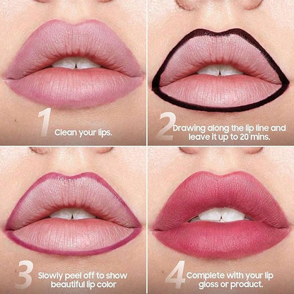Lip Stain Peel Off - Waterproof Lip Liner, Long Lasting Transfer Proof & Smudge-Proof Lip Liner Stain Moisturizing Easy to Use Natural Lip Color (Nude)