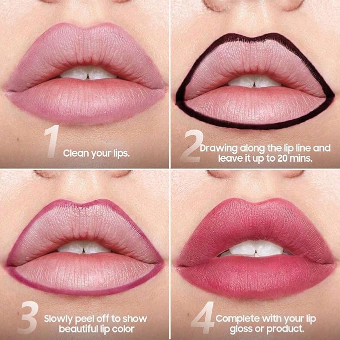 Lip Stain Peel Off - Waterproof Lip Liner, Long Lasting Transfer Proof & Smudge-Proof Lip Liner Stain Moisturizing Easy to Use Natural Lip Color (Mauve)