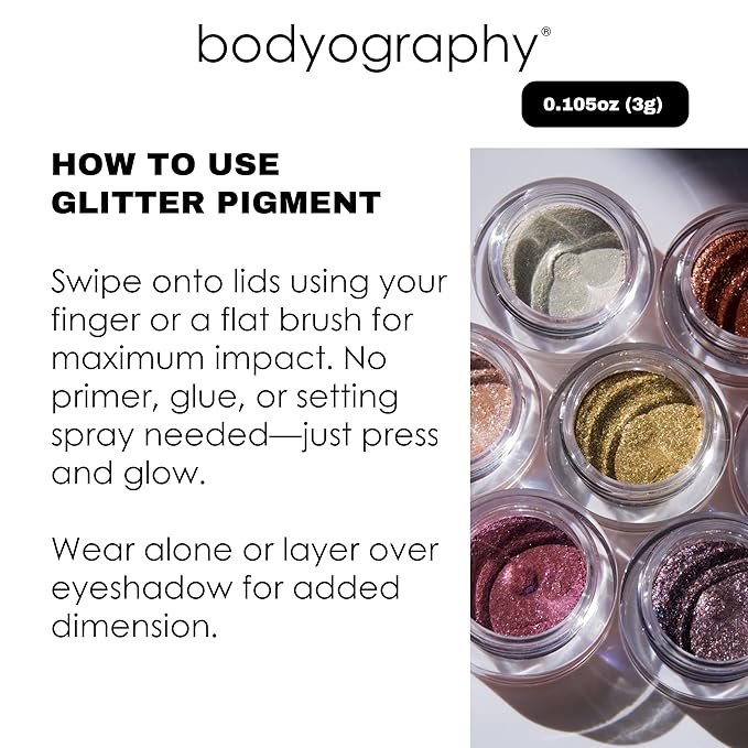 Bodyography Glitter Pigments Eyeshadow, Solar Flare (Bronze Rose)