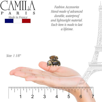 Camila Paris CP3067 French Hair Clip for Women, Handmade, Onyx, Small, Girls Hair Claw Clips Jaw, Durable Styling Hair Accessories for Women, Strong Hold No Slip Grip, Made in France