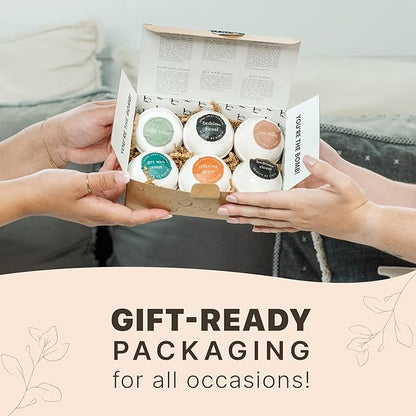 Bath Bombs Gift Set, USA Made with Organic & Natural Ingredients, Christmas Stocking Stuffers for Women & Men, Relaxing Spa Gifts, Wife Stocking Stuffers