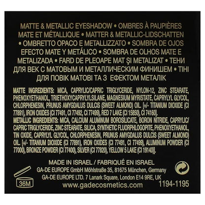 GA-DE Velveteen Matte Eyeshadow Mono, 228 - Eye Makeup, Pressed Powder EYESHADOW with Almond Oil - Intense or Subtle Shading - 0.105 oz