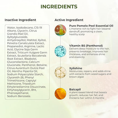 Cocoon Pomelo Grapefruit Oil Hair Tonic, Hair Growth Serum, Vegan Scalp Serum Treatment for Thinning, Damaged & Breakage Hair | Soften, Reduce Hair Loss & Promote Hair Growth | 4.73 fl oz