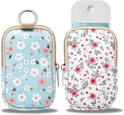 COOKOOKY 2 Pack Hand Sanitizer Spray Case Compatible with Touchland, Hand Sanitizer Holder, Mini Zippered Pouch, Small Makeup Bag for Women Friends Girls Gifts Idea